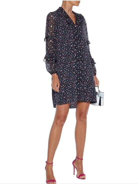 Dresses & Skirts - Diane Von Furstenburg Amalie Dress In Confetti Dots Black 95% Silk Size Small